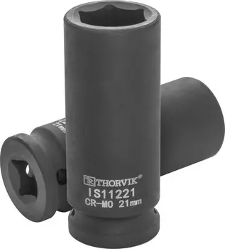 Головка торцевая Thorvik, глубокая, ударная, шестигранная, 21мм, 1/2" (IS11221 )