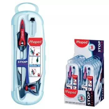 Готовальня Maped Stop System, 3 предмета, длина циркуля 13.5 см (196100)