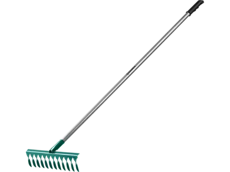 Грабли GRINDA PROLine, витые, 38 см, 12 зубов, с черенком, материал черенка: алюминий (39585)