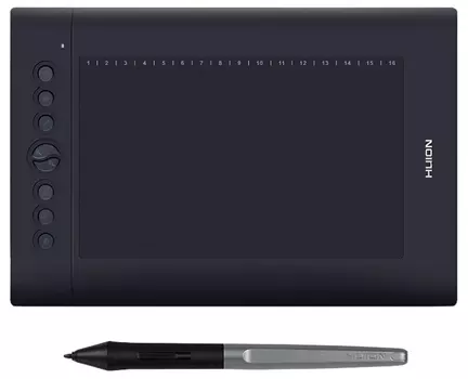 Графический планшет Huion H610PRO v2, 254×158,8, 5080 lpi, USB, перо - беспроводное, черный (H610PRO v2)