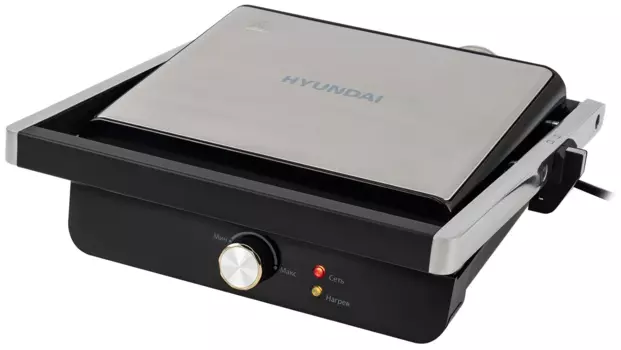 Гриль Hyundai HYG-1043 1.8 кВт, черный/стальной (HYG-1043)