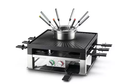 Гриль-раклетница SOLIS 796 1200Вт, серебристый/черный