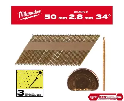 Гвозди Milwaukee, сечение: 2.8 мм, длина: 50 мм (4932492613) 2200 шт.