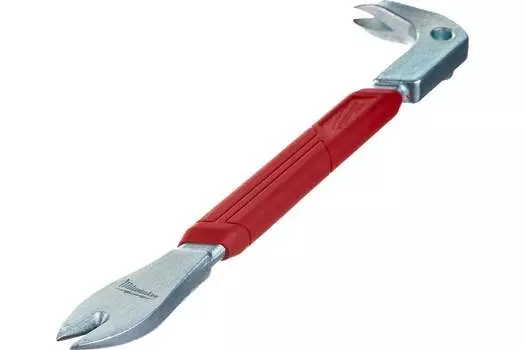 Гвоздодер с рукояткой Milwaukee, плоский, 250 мм, серебристый (4932478250)