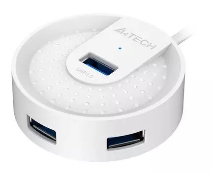 Концентратор A4Tech HUB-30, 4xUSB 3.0, белый