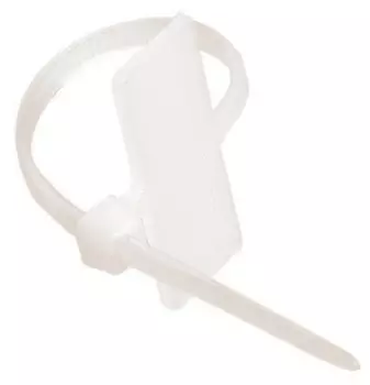 Хомут с площадкой DKC, 2.5 мм x 200 мм, 1 шт., белый (252200-M)