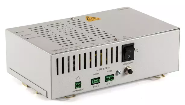 ИБП БАСТИОН SKAT-UPS 500/300 DIN, 500 VA, 300 Вт, клеммная колодка, розеток - 1, белый (451) (без аккумуляторов)