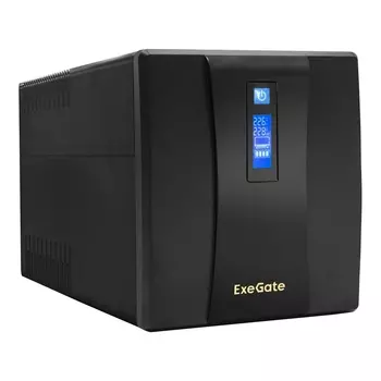 ИБП ExeGate LLB-1600.LCD.AVR.EURO.RJ.USB, 1600 В·А, 950 Вт, EURO, розеток - 4, USB, черный (EP285511RUS)