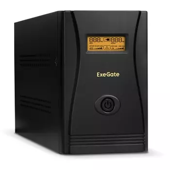 ИБП ExeGate LLB-2200.LCD.AVR.EURO.RJ.USB, 2200 В·А, 1.3 кВт, EURO, розеток - 4, USB, черный (EP285531RUS)