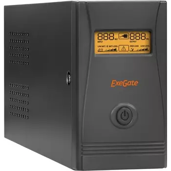 ИБП ExeGate Power Smart ULB-850.LCD.AVR.C13.RJ.USB, 850 VA, 480 Вт, IEC, розеток - 4, USB, черный (EP285476RUS)