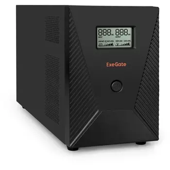 ИБП ExeGate SpecialPro Smart LLB-3000.LCD.AVR.EURO.RJ.USB, 3000 В·А, 1.8 кВт, EURO, розеток - 4, USB, черный (EP287660RUS)
