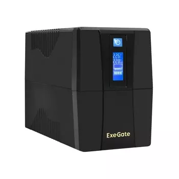 ИБП ExeGate ULB-600.LCD.AVR.C13, 600 VA, 360 Вт, IEC, розеток - 4, черный (EP285566RUS)