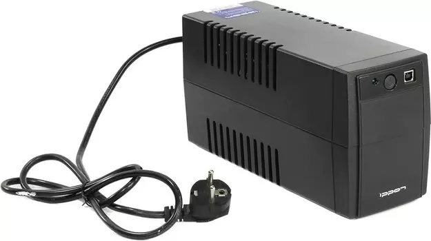 ИБП Ippon Back Basic 1050, 1050 В·А, 600 Вт, EURO, розеток - 2, USB, черный (403409)