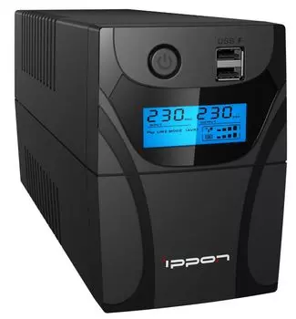 ИБП Ippon Back Power Pro II Euro 650, 650 VA, 360 Вт, EURO, розеток - 2, USB, черный (1005511)