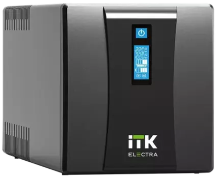 ИБП ITK ELECTRA EET-1500VA-1-002-S, 1200 В·А, 720 Вт, EURO, розеток - 4, USB, черный (EET-1500VA-1-002-S)