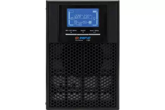 ИБП Энергия Pro OnLine 1000, 1000 В·А, 800 Вт, Schuko, USB, черный (Е0201-0075) (без аккумуляторов)