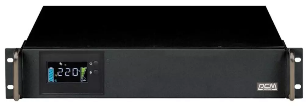 ИБП Powercom King Pro RM KIN-1200AP, 1200 В·А, 960 Вт, IEC, розеток - 6, USB, черный (KIN-1200AP LCD)