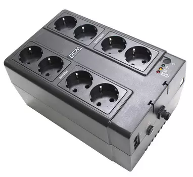 ИБП Powercom Spider SPD-650E CUBE, 650VA, 390W, EURO, розеток - 8, USB, черный (SPD-650E CUBE)