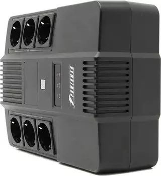 ИБП Powerman Brick 600, 600 VA, 360 Вт, EURO, розеток - 6, черный