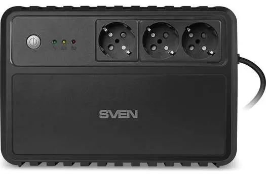 ИБП SVEN UP-L800, 800 VA, 400 Вт, EURO, розеток - 3, USB, черный (SV-021627)