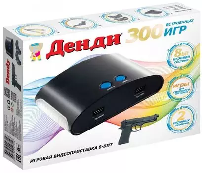 Игровая приставка Dendy 0, черный + 300 игр