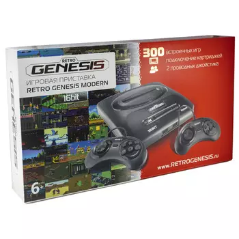 Игровая приставка SEGA Retro Genesis Modern, черный + 300 игр (ConSkDn92)