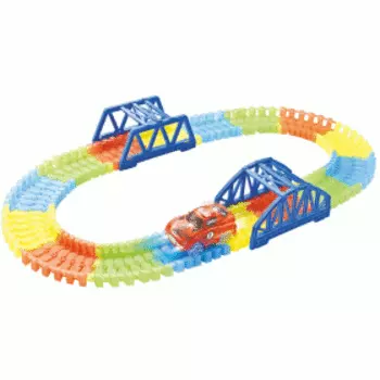 Игровой набор Handers "Гибкий трек: Гоночная трасса" , 96 деталей машина, свет, разноцветный (CF1632)