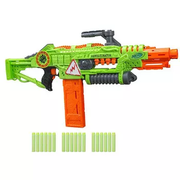 Игровой набор Hasbro "Бластер Nerf Zombie Strike Revoltinator", бластер, магазин, 18 стрел, звук, свет, зеленый (E3060)