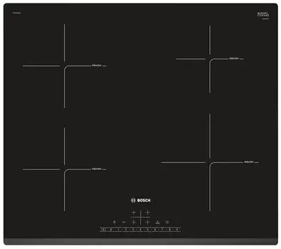Индукционная варочная панель Bosch PIE631HB1E, 4 конфорки, черный (PIE631HB1E)