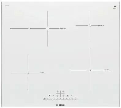 Индукционная варочная панель Bosch PIF672FB1E, 4 конфорки, белая (PIF672FB1E)