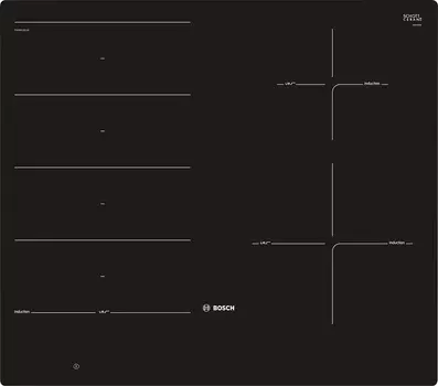 Индукционная варочная панель Bosch PXE601DC1E, 4 конфорки, черный (PXE601DC1E)