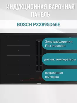 Индукционная варочная панель Bosch PXX895D66E, 4 конфорки, черный (PXX895D66E)