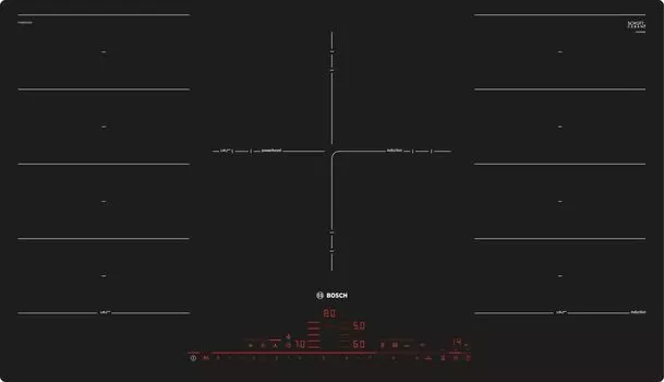 Индукционная варочная панель Bosch Serie 8 PXV901DV1E, 5 конфорок, черный (PXV901DV1E)