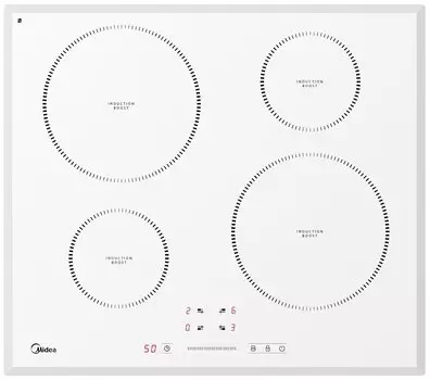 Индукционная варочная панель Midea MIH64721FW 4 конфорки, белый (MIH64721FW)