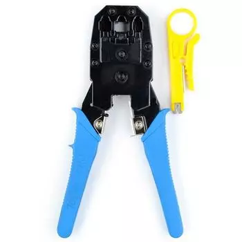 Клещи обжимные (кримпер) ATCOM AT8097 (обжим коннекторов RJ-45, RJ-12/11, нож)