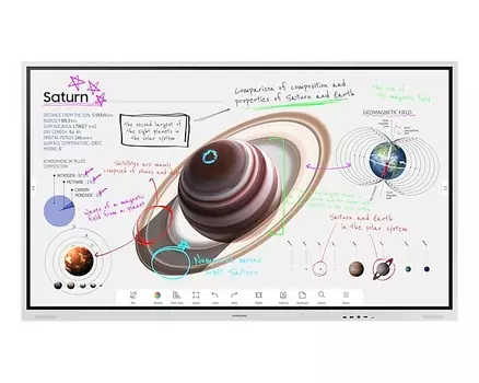 Интерактивный дисплей 75" Samsung FLIP3 WM75B Touch, VA, 4K, 3840x2160, 350кд/м2, 8 мс, Rj-45, WiFi, HDMI, DisplayPort, USB, черный (LH75WMBWLGCXCI)