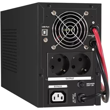 Инвертор ExeGate SineTower SZ-1500/2 x DT 1226 (12В, 26Ач), 1500 В·А, 1.2 кВт, EURO+IEC, розеток - 3, USB, черный (EX296812RUS) (в комплекте внешний аккумулятор)