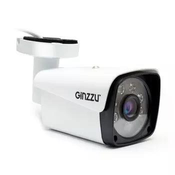 IP-камера Ginzzu HIB-5303A 3.6мм, уличная, корпусная, 2Мпикс, CMOS, до 1920x1080, ИК подсветка 30м, POE, -30 °C/+55 °C, белый (HIB-5303A)