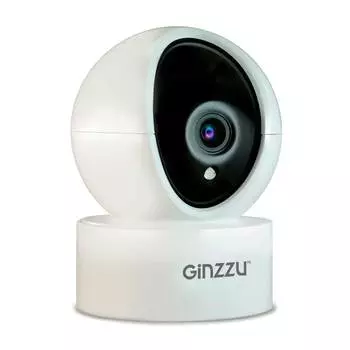 IP-камера Ginzzu HWD-2301A 3.6мм, купольная, поворотная, 2Мпикс, CMOS, до 1920x1080, ИК подсветка 10м, Wi-Fi, 0°C/+55 °C, белый