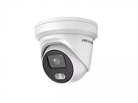 IP-камера HikVision ColorVu DS-2CD2327G2-LU(C)2.8MM 2.8мм, уличная, купольная, 2Мпикс, CMOS, до 1920x1080, до 25кадров/с, ИК подсветка 30м, POE, -40 °C/+60 °C, белый (DS-2CD2327G2-LU(C)2.8MM)