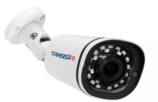 IP-камера Trassir TR-D2121IR3 2.8мм, уличная, корпусная, 2Мпикс, CMOS, до 1920x1080, до 25кадров/с, ИК подсветка 30м, POE, -40 °C/+60 °C, белый (TR-D2121IR3-2.8MM)