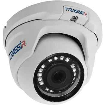 IP-камера Trassir TR-D2S5 3.6мм, уличная, купольная, 2Мпикс, CMOS, до 1920x1080, до 25кадров/с, ИК подсветка 25м, POE, -40 °C/+60 °C, белый