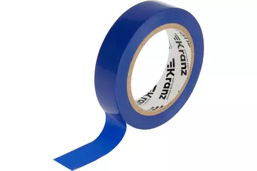 Изолента ПВХ, 130 мкм/15 мм/10 м, синяя, Kranz (KR-09-2005)