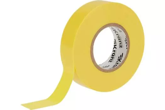 Изолента ПВХ, 180 мкм/19 мм/20 м, желтая, Kranz Профессиональная (KR-09-2802)