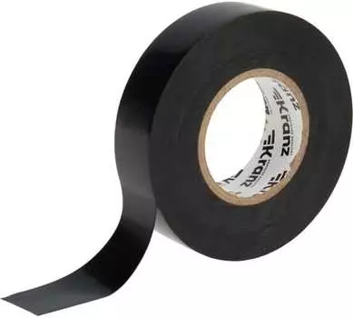 Изолента ПВХ, 190 мкм/19 мм/20 м, черная, 10 шт., Kranz Профессиональная (KR-09-2806)