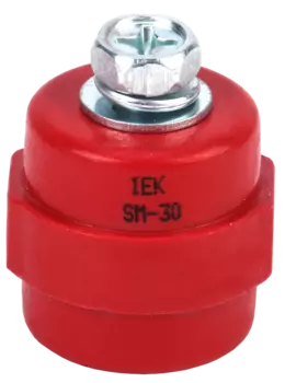 Изолятор шинный силовой, красный IEK SM30 (YIS11-30-08-B)