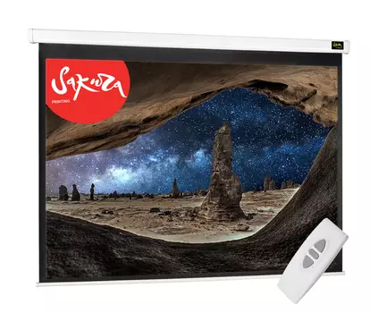 Экран для проектора настенно-потолочный моторизованный Sakura-Printing Motoscreen Pro, 100", 16:9, 221x125см, белый матовый (SCPSM-221X125FG)