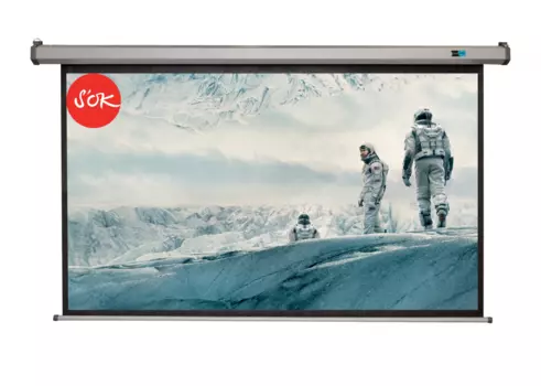 Экран для проектора рулонный S'OK Motoscreen SCPSM-250x140FG-GR, настенно-потолочный моторизированный, 113" 16:9 250x140 Fiberglass, ПДУ, серый (SCPSM-250x140FG-GR)