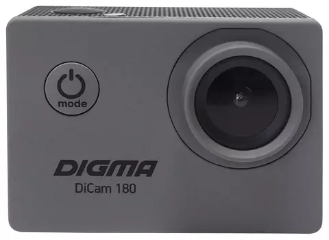 Экшн-камера Digma DiCam 180, 12 MP, 1920x1080, USB, серый (DC180)