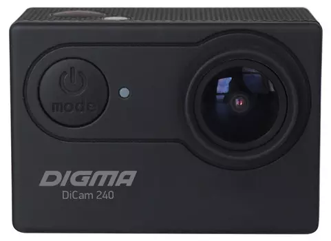 Экшн-камера Digma DiCam 240, 12 MP, 1920x1080, USB, WiFi, черный (DC240)